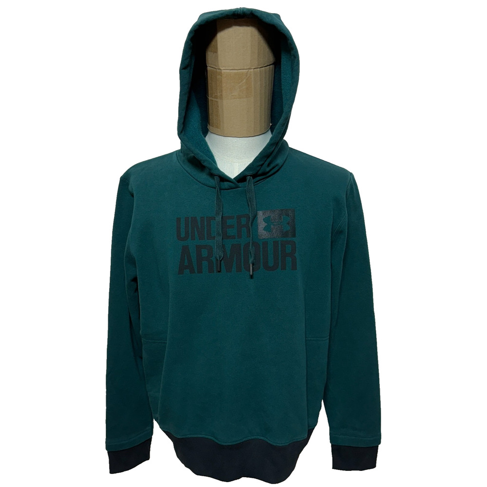 Under‎ Armour Hoodie Womens XL Green Threadborne Spellout Pullover Sweatshirt